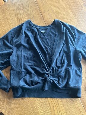 Manduka black Twist-Front Long Sleeve Top sweatshirt xl